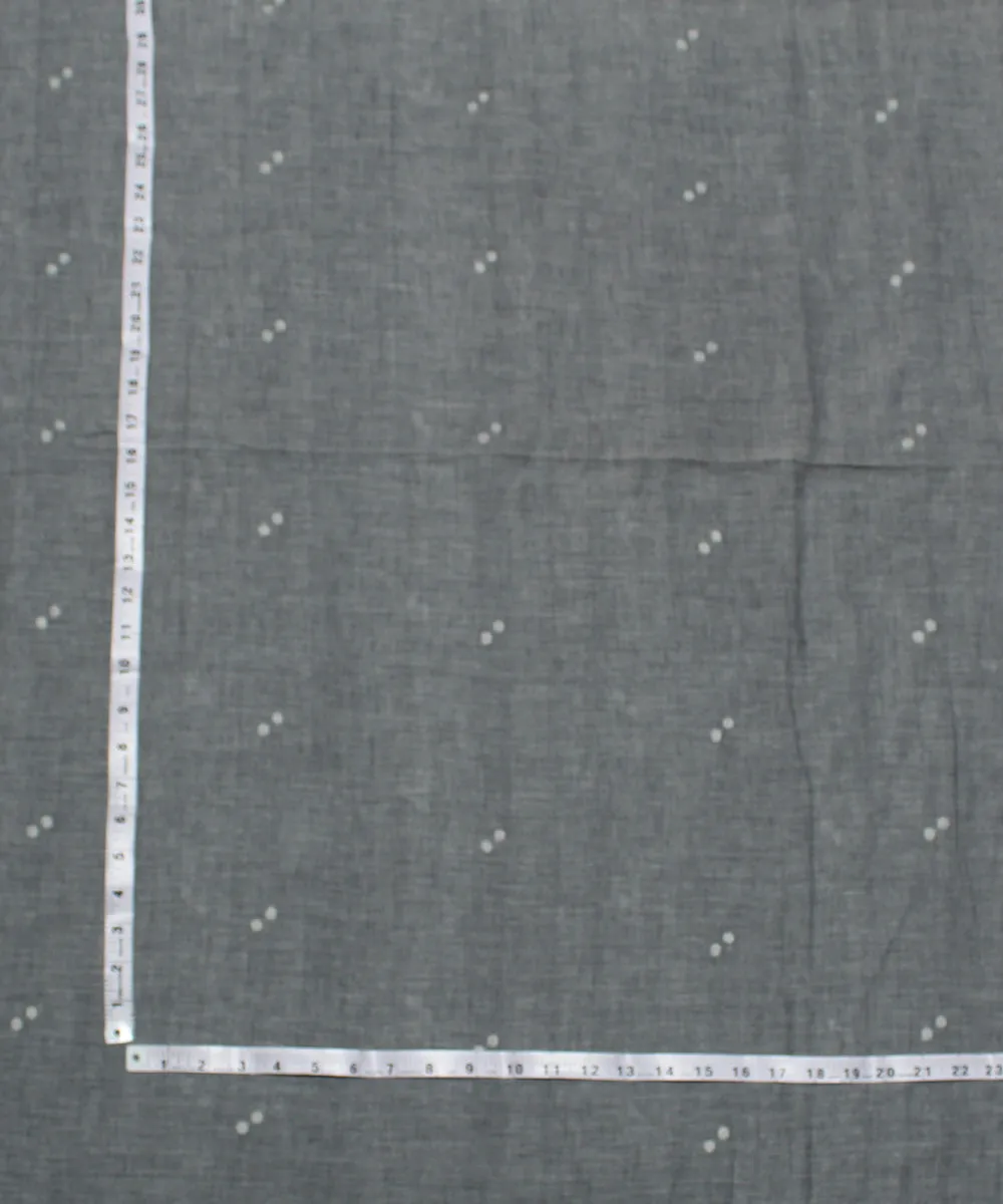 0.52m Grey white handwoven cotton jamdani fabric