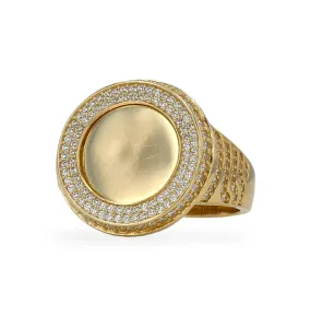 10k Yellow gold initial ring