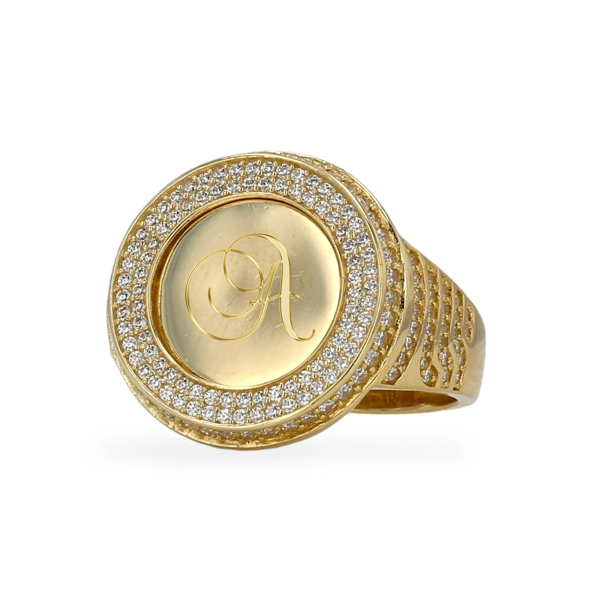 10k Yellow gold initial ring