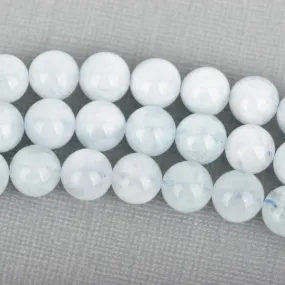 10mm Light BLUE AQUAMARINE Round Beads, Natural Gemstone, strand, gaq0009