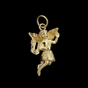 14K Yellow Gold Estate Angel Charm