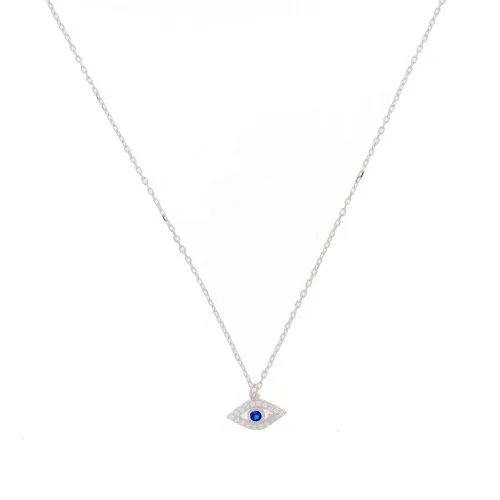 14k/925 Vermeil Evil Eye with CZ Necklace