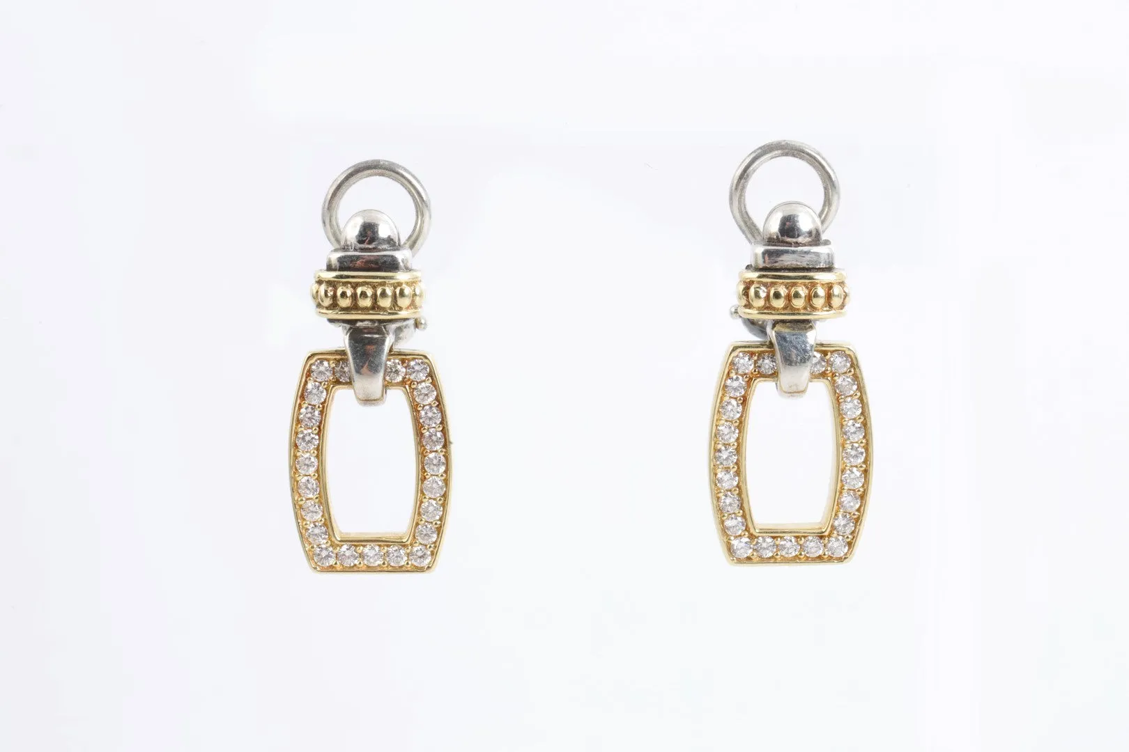 18k Yellow Gold & 925 Silver 0.69tcw Diamond Earrings (11.17g.)