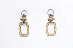 18k Yellow Gold & 925 Silver 0.69tcw Diamond Earrings (11.17g.)