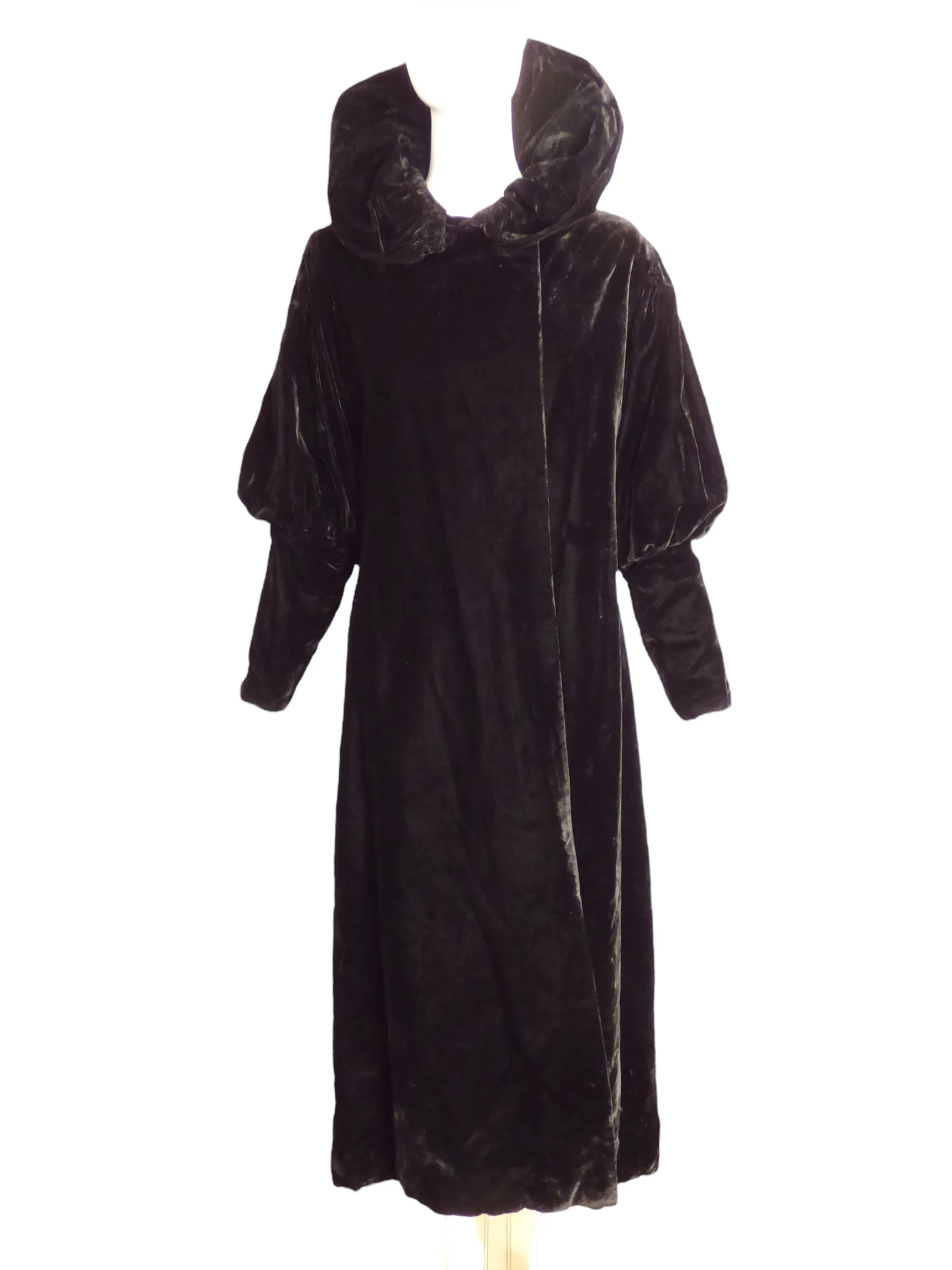 1930s Black Velvet Evening Coat, size 12