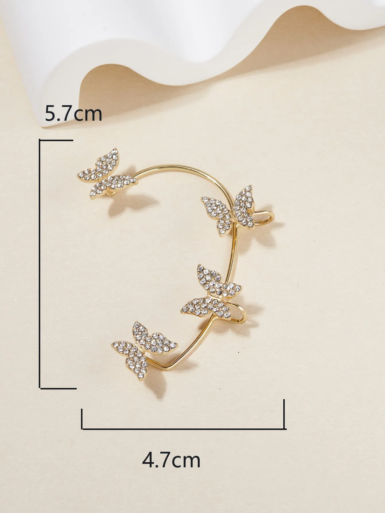 1pc Fashionable Rhinestone Butterfly Decor Ear Wrap For Women For Daily Decoration