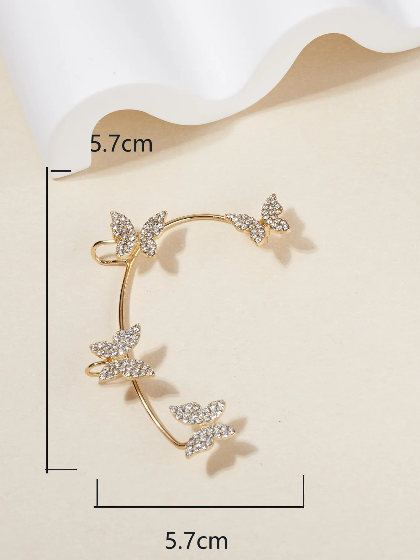 1pc Fashionable Rhinestone Butterfly Decor Ear Wrap For Women For Daily Decoration