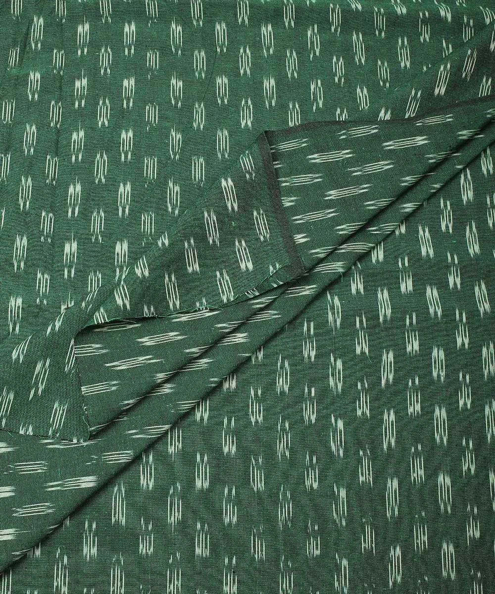 2.5 m Leaf green cotton handloom pochampally ikat fabric