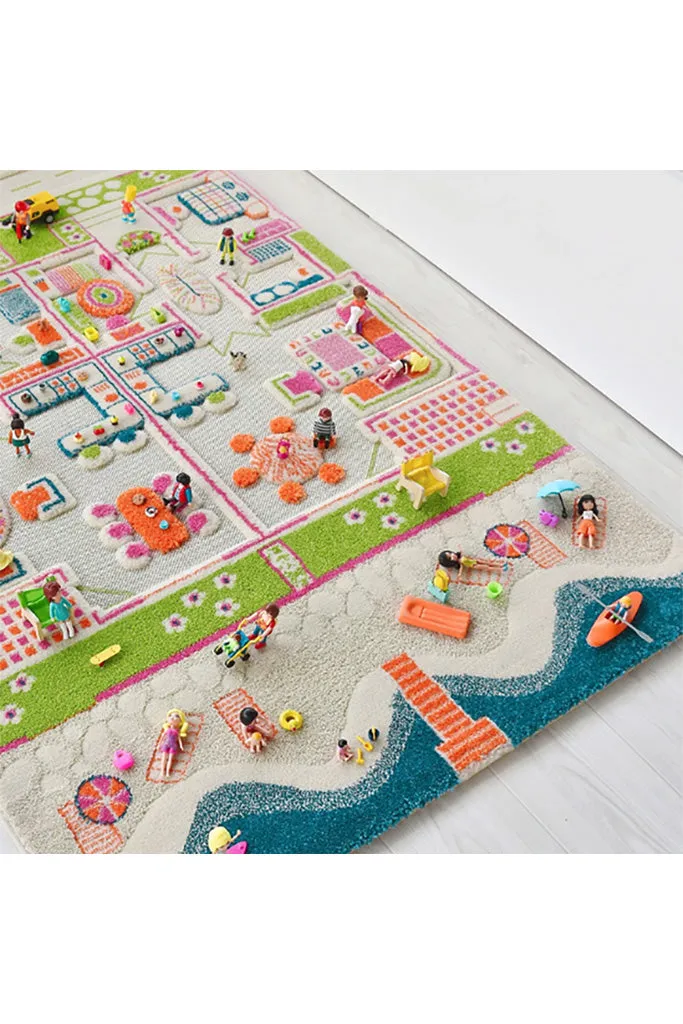 3D Play Rug - Beach Houses (Medium)