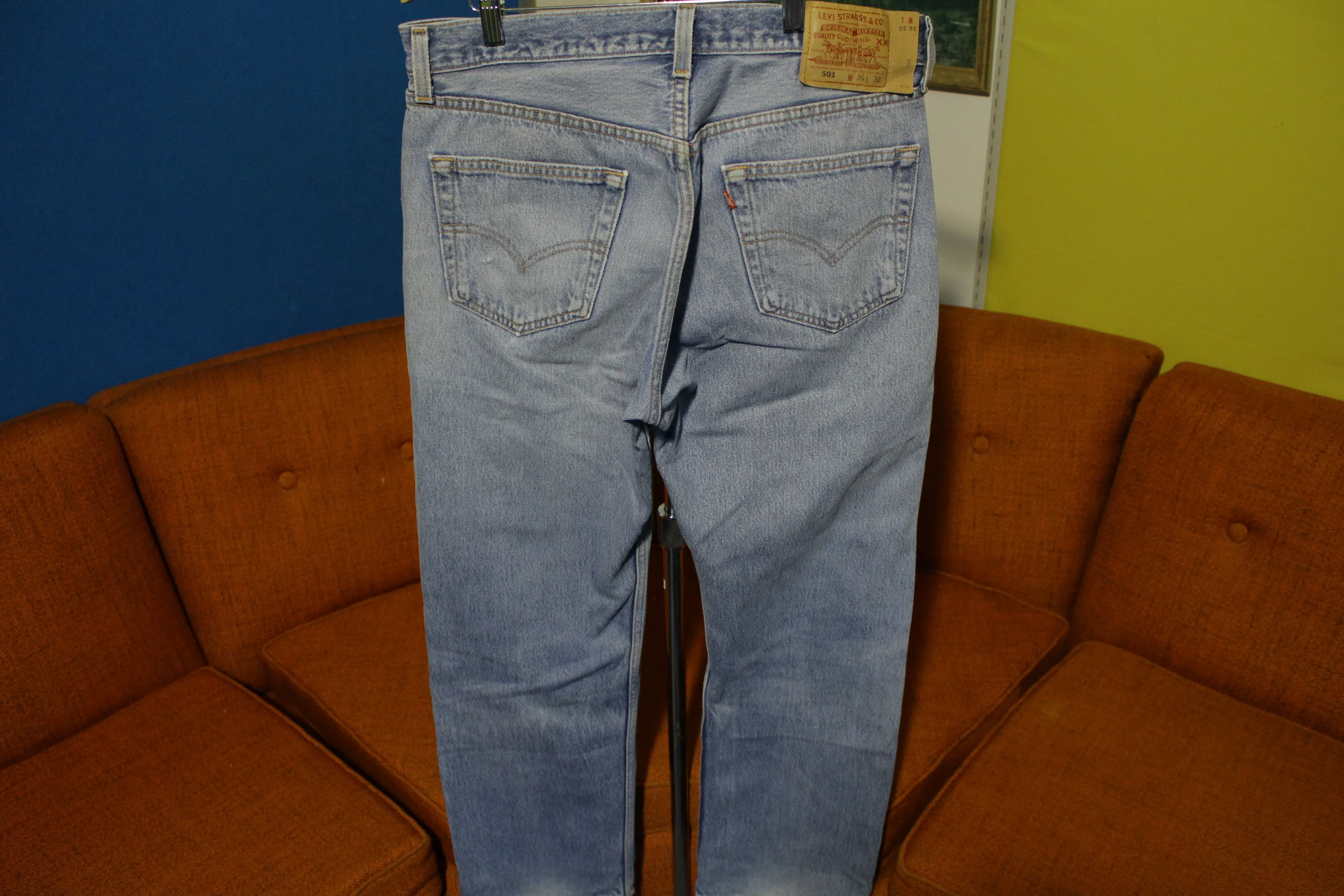 90s Levis 501 Button Fly Jeans. Vintage Grunge Punk Made in USA 501xx 34x30