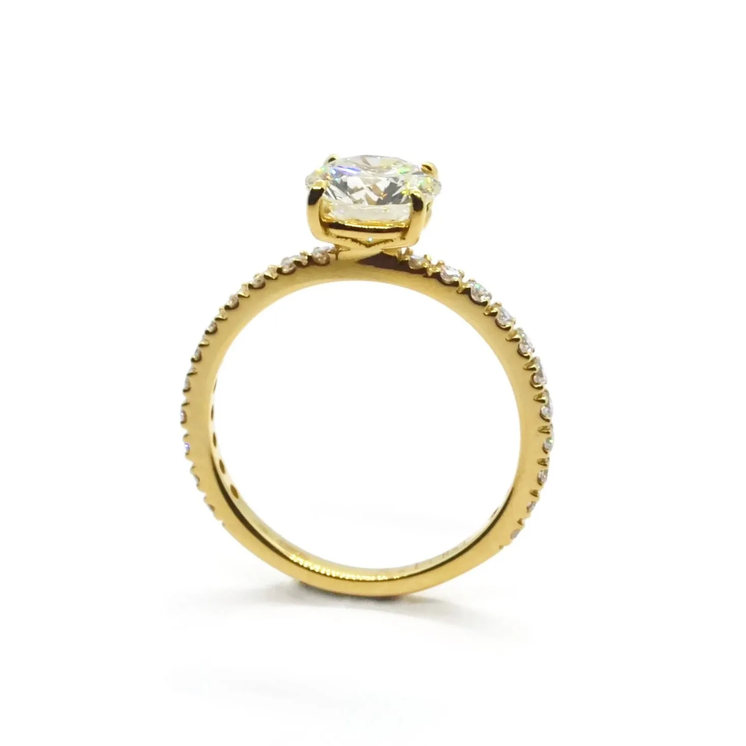 A & Furst - France - Ring with 1 Round Brilliant-cut Diamond 1.33 carats, 18k Yellow Gold