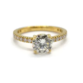 A & Furst - France - Ring with 1 Round Brilliant-cut Diamond 1.33 carats, 18k Yellow Gold