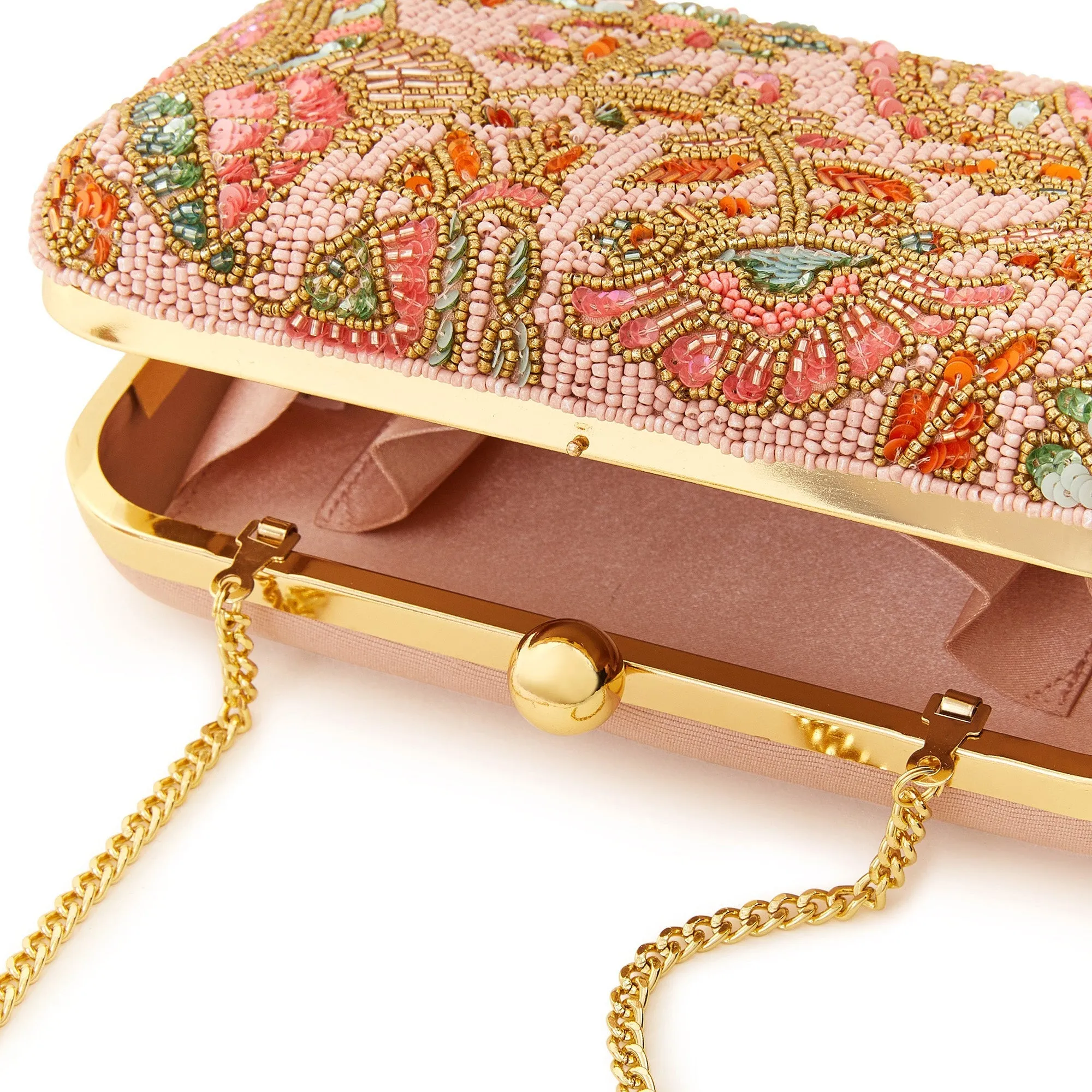 Accessorize London Women's Multi Beaded Floral Hardcase Clutch