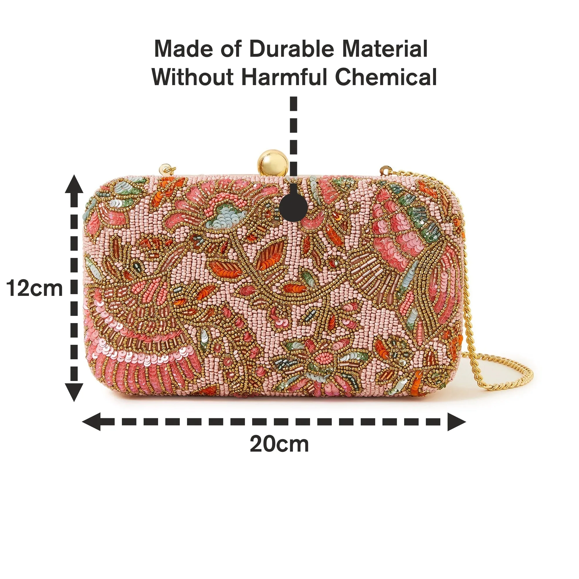 Accessorize London Women's Multi Beaded Floral Hardcase Clutch