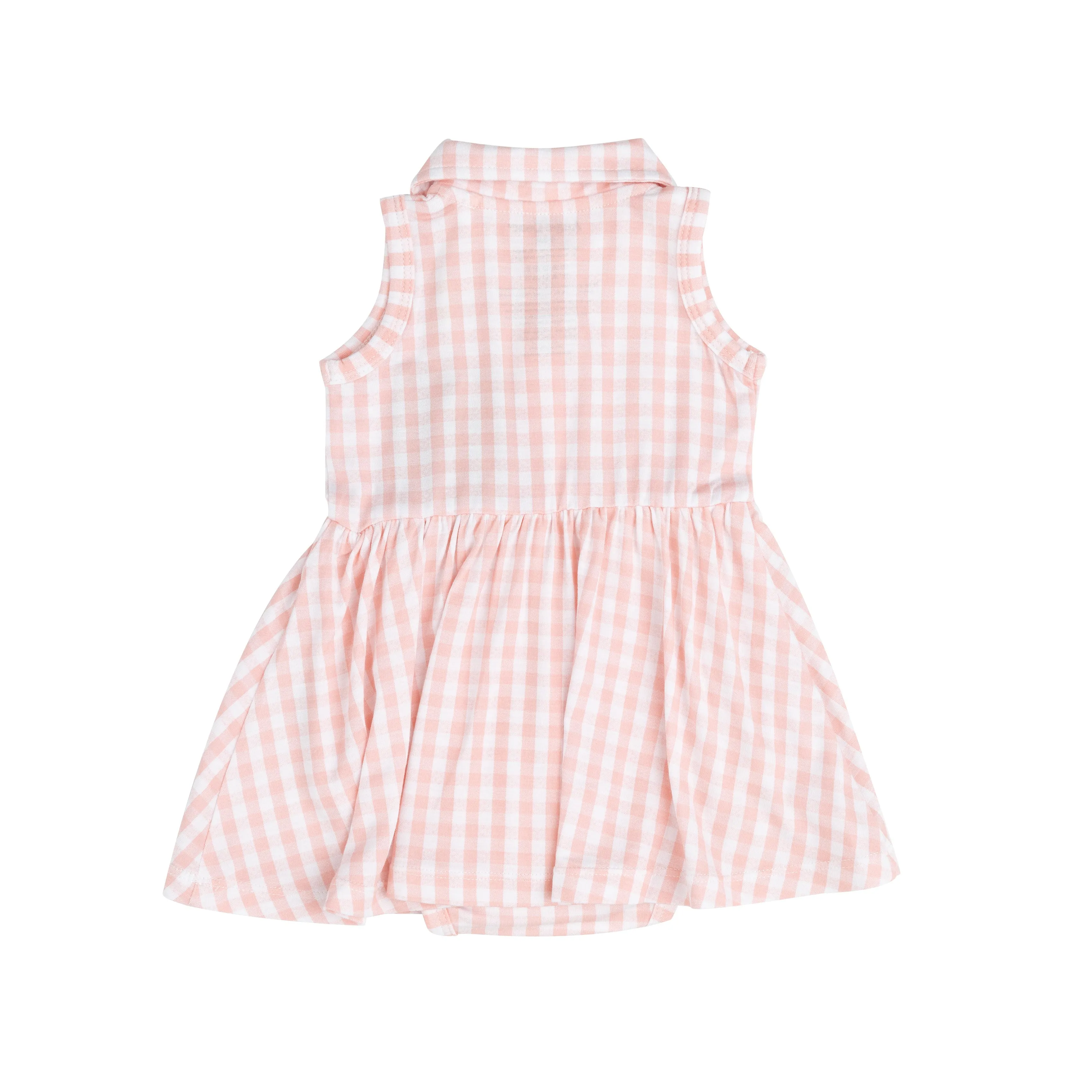 Angel Dear Tank Bodysuit Dress - Mini Pink Gingham Tennis