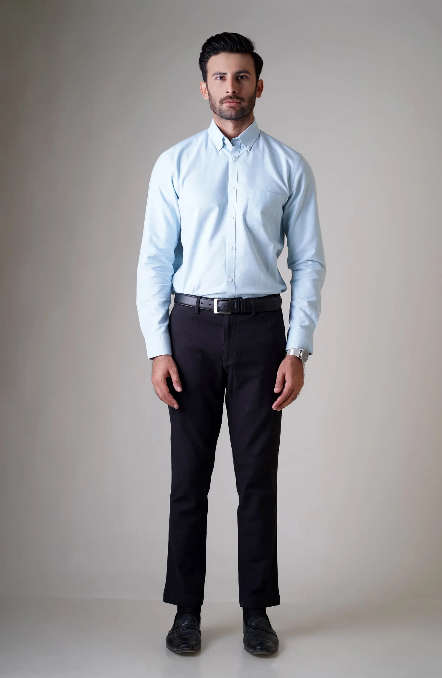 Aqua Full Sleeves Cotton Shirt