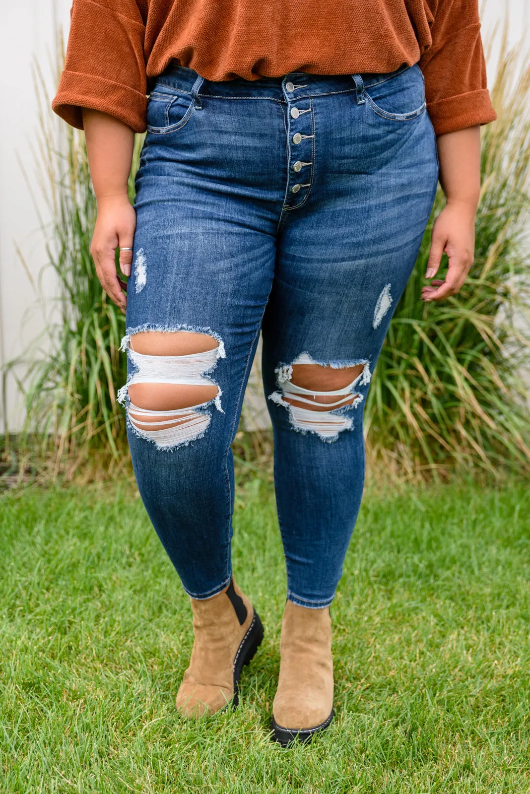 Ari Hi-Rise Button Fly Cuffed Skinny-- Use the code SPRINGJB for 20% off!