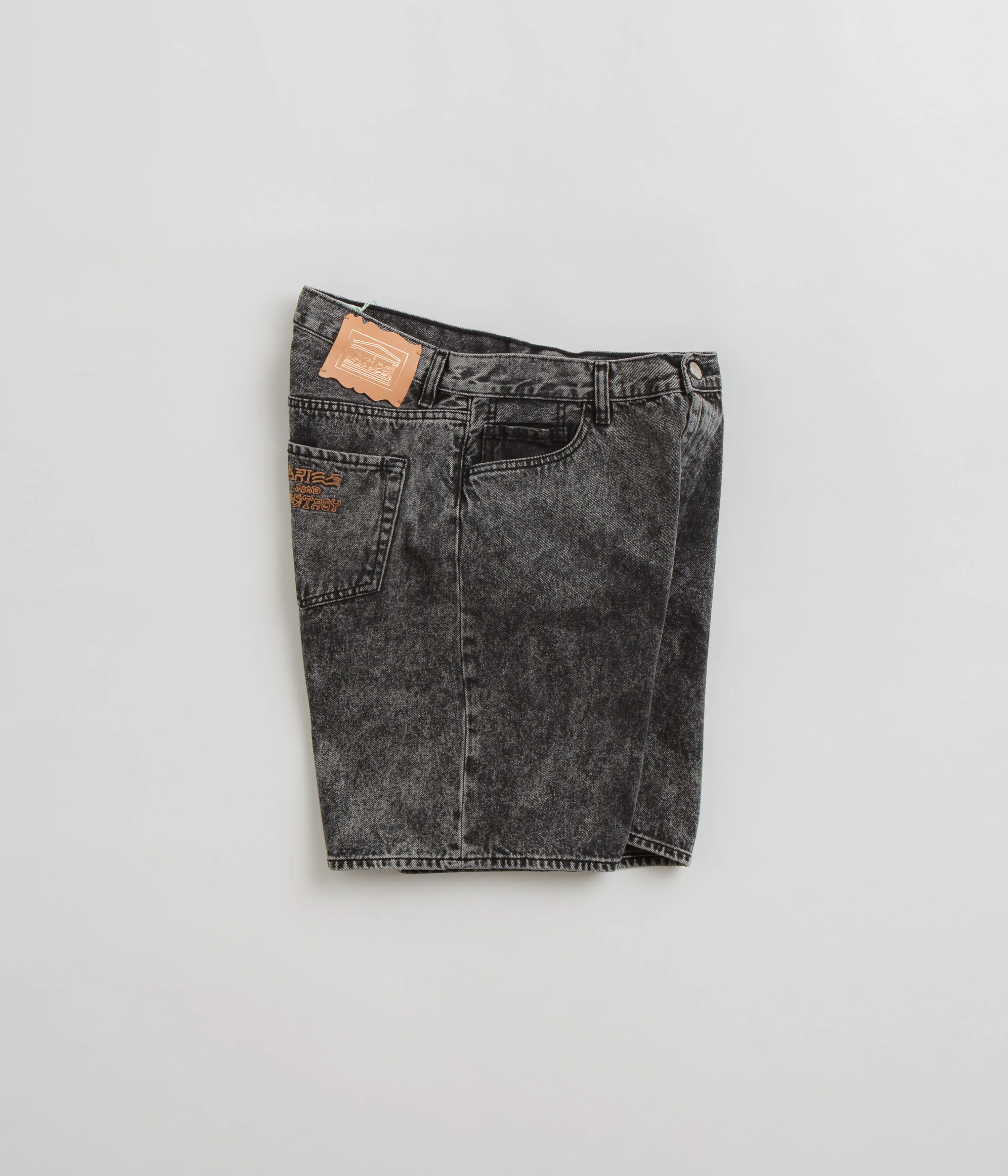 Aries Acid Wash Denim Shorts - Black