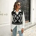 BerriesJam - 2024 Sleeveless Skulls V-neck Knit Vest Sweater