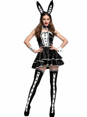 BLACK AND WHITE BUNNY ANIMAL ROLE-PLAYING COSTUME