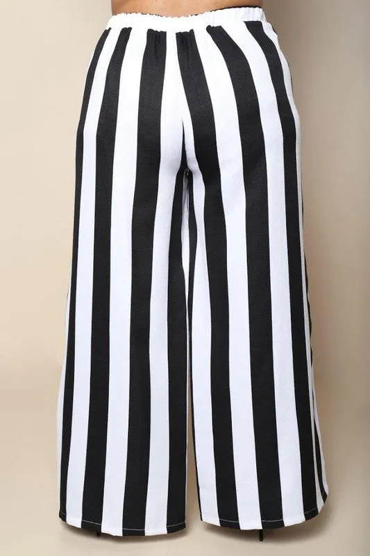 Black And White Wide Leg Pants