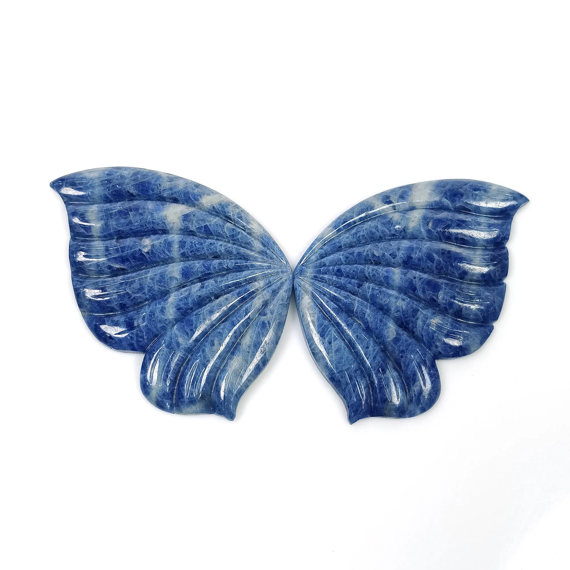 BLUE SAPPHIRE Gemstone Carving : 125.90cts Natural Untreated Unheated Sapphire Gemstone Hand Carved BUTTERFLY 45*32mm