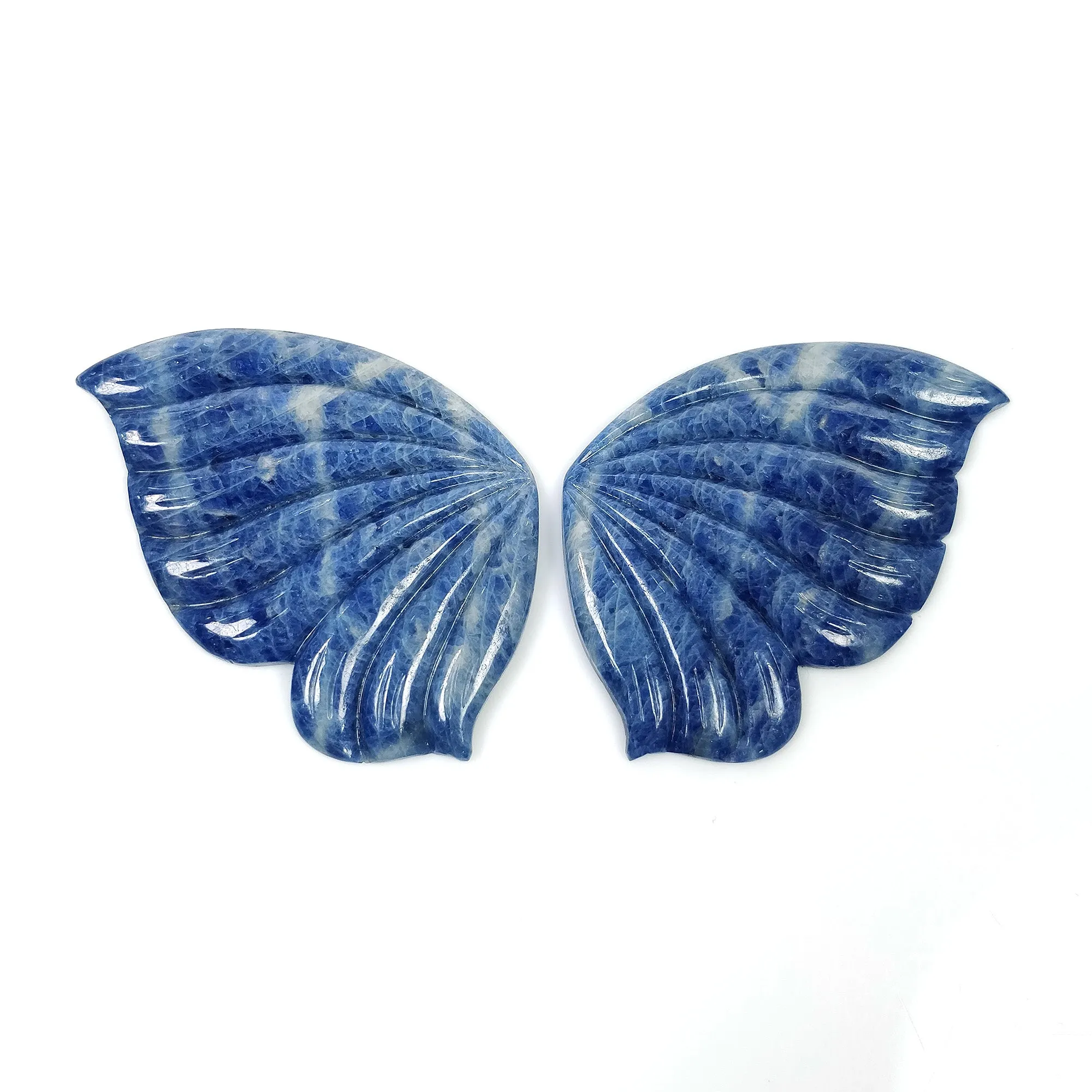 BLUE SAPPHIRE Gemstone Carving : 125.90cts Natural Untreated Unheated Sapphire Gemstone Hand Carved BUTTERFLY 45*32mm