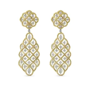 Buccellati - Etoilee- Drop Earrings with Diamonds, 18k Yellow and White Gold