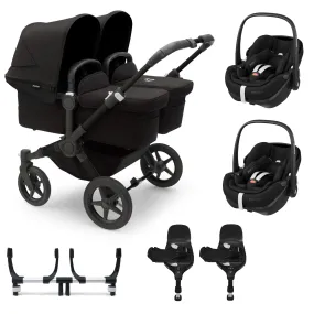 Bugaboo Donkey 5 Twin Pebble 360 PRO Bundle - Black/Midnight Black/Midnight Black