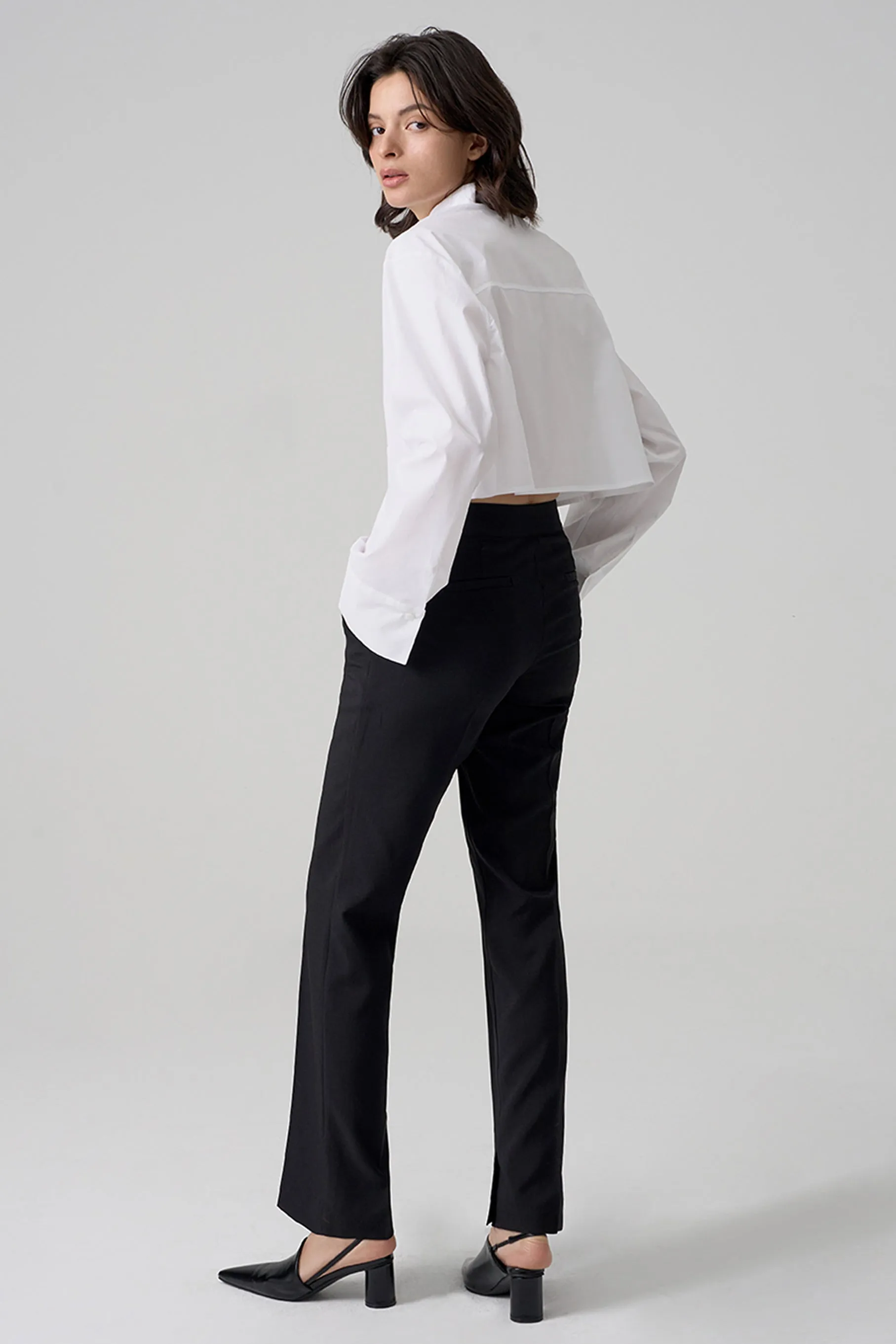 Canoe Slit Trousers, Black