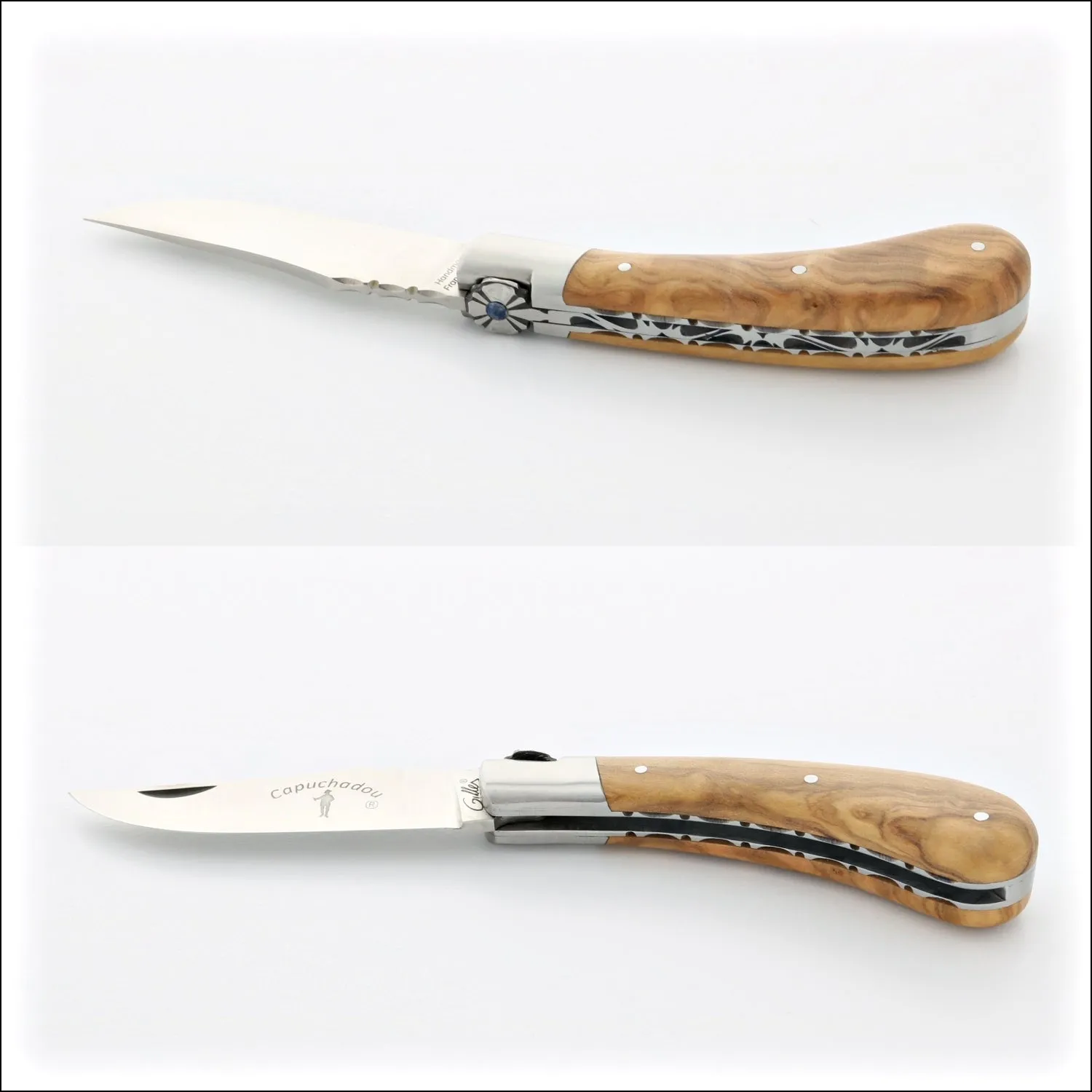 Capuchadou 10 cm Guilloche Olive Wood