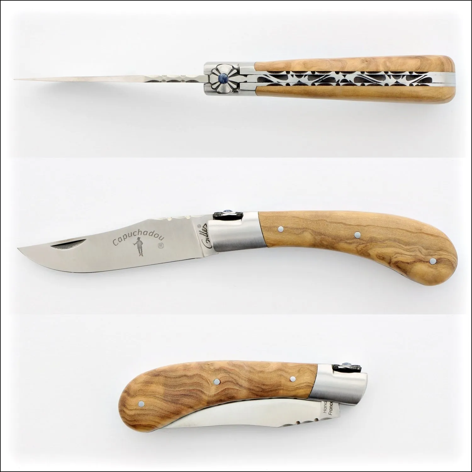 Capuchadou 10 cm Guilloche Olive Wood