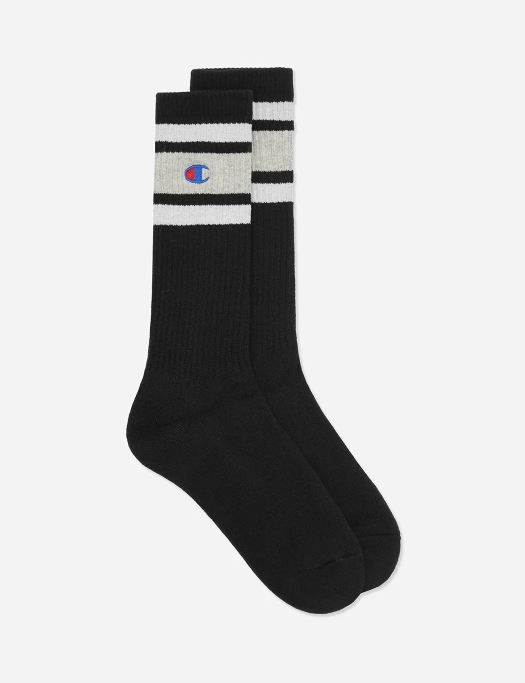 Champion Stripe Sports Socks - Black/Grey/White