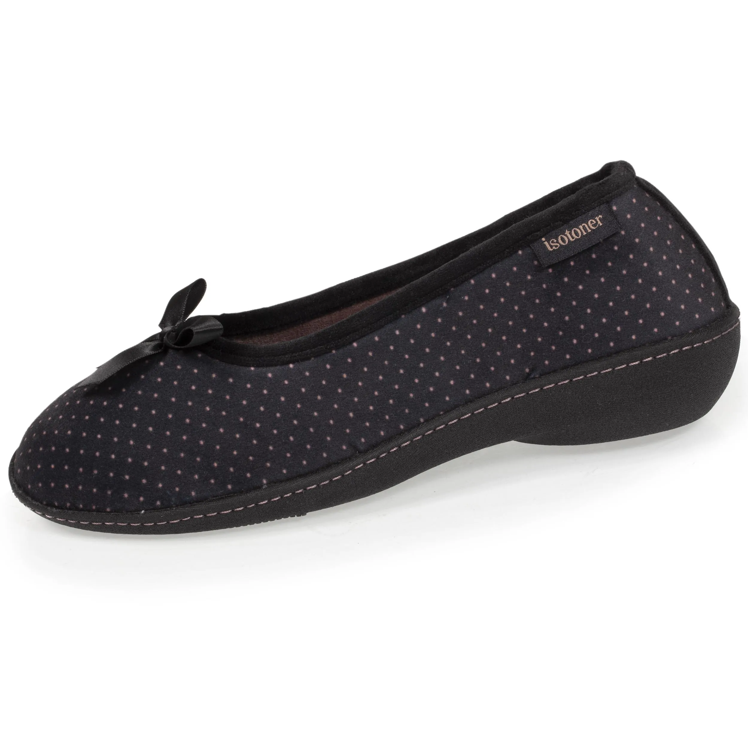 Chaussons ballerines talon Femme  Noir Pois