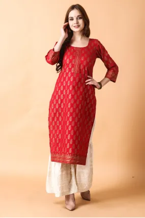 Cherry Foiled Kurta