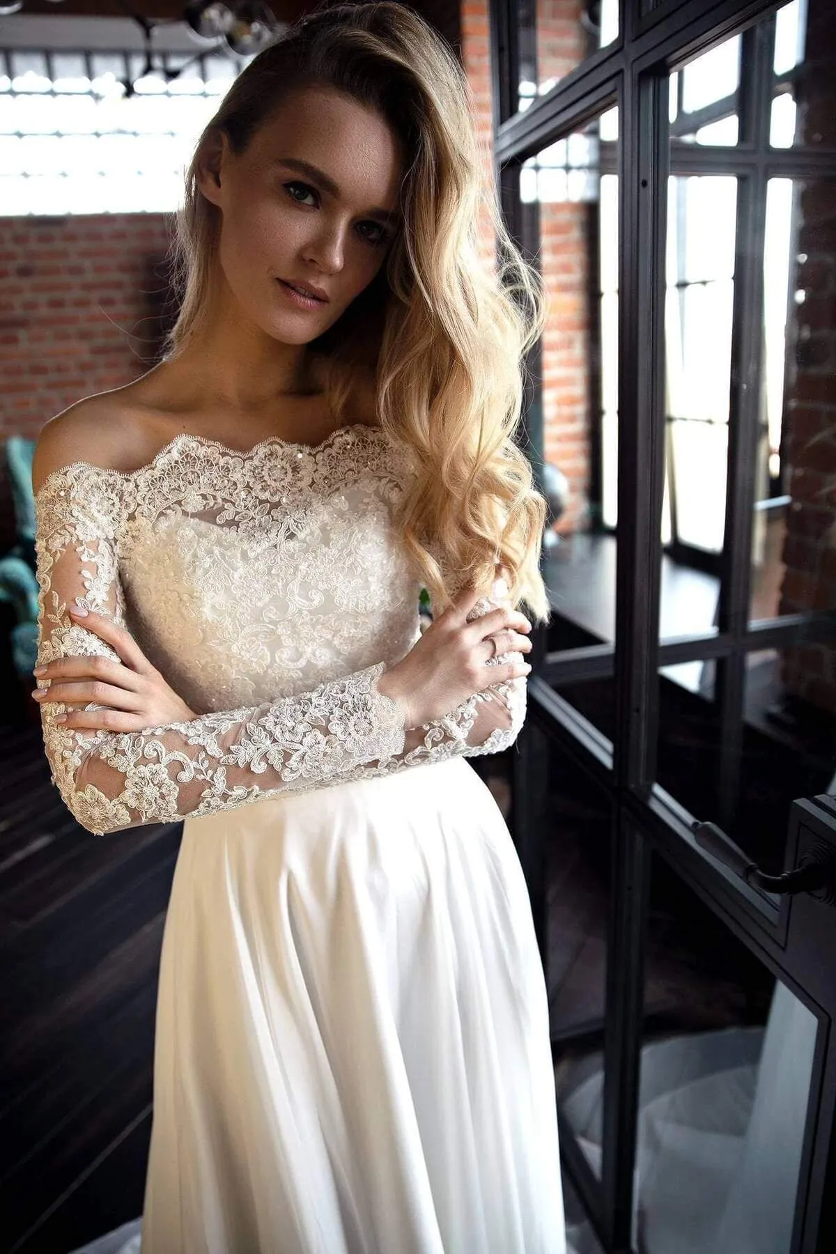 Chiffon Lace Wedding Dress Olivia Fly