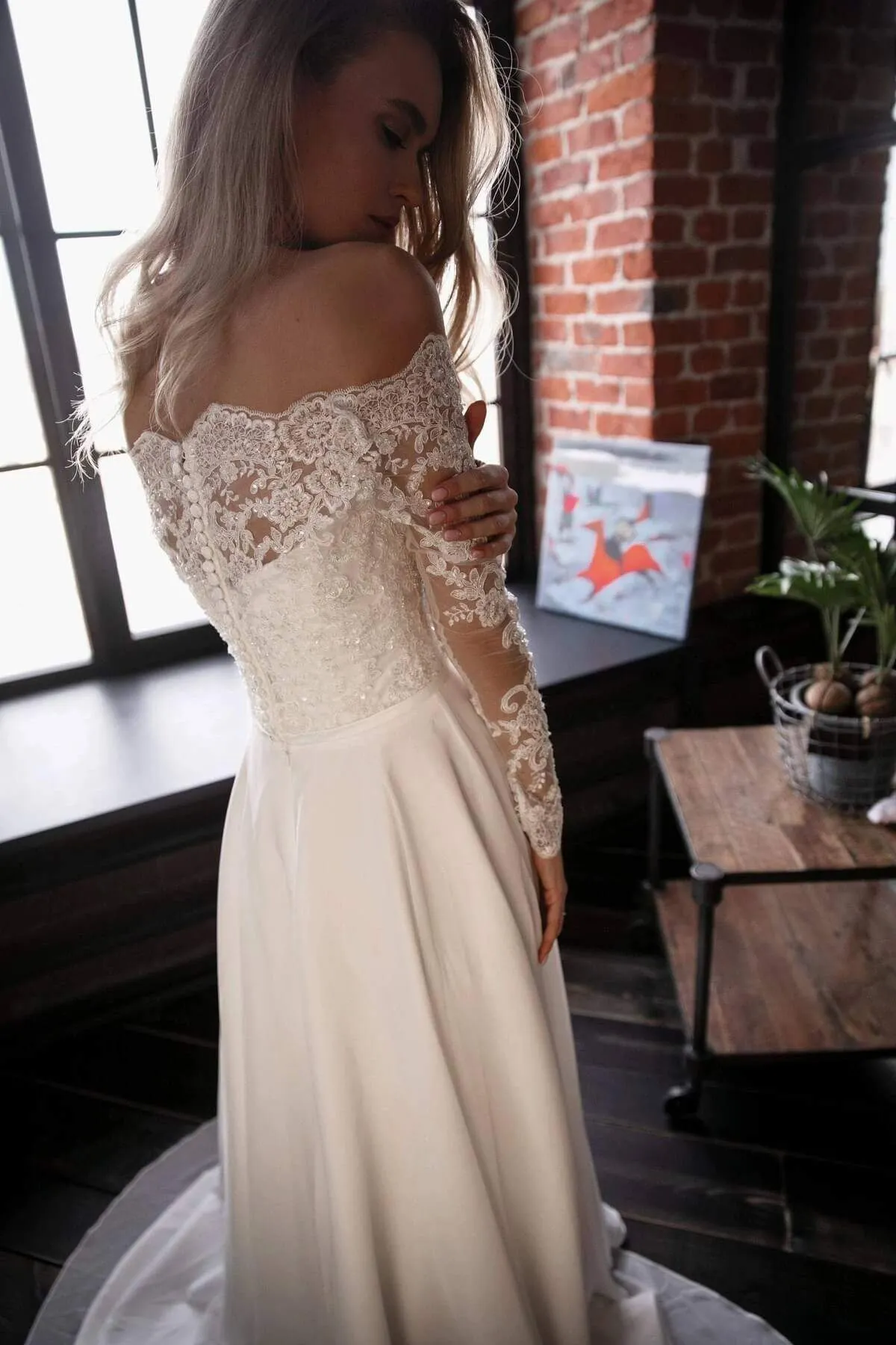 Chiffon Lace Wedding Dress Olivia Fly