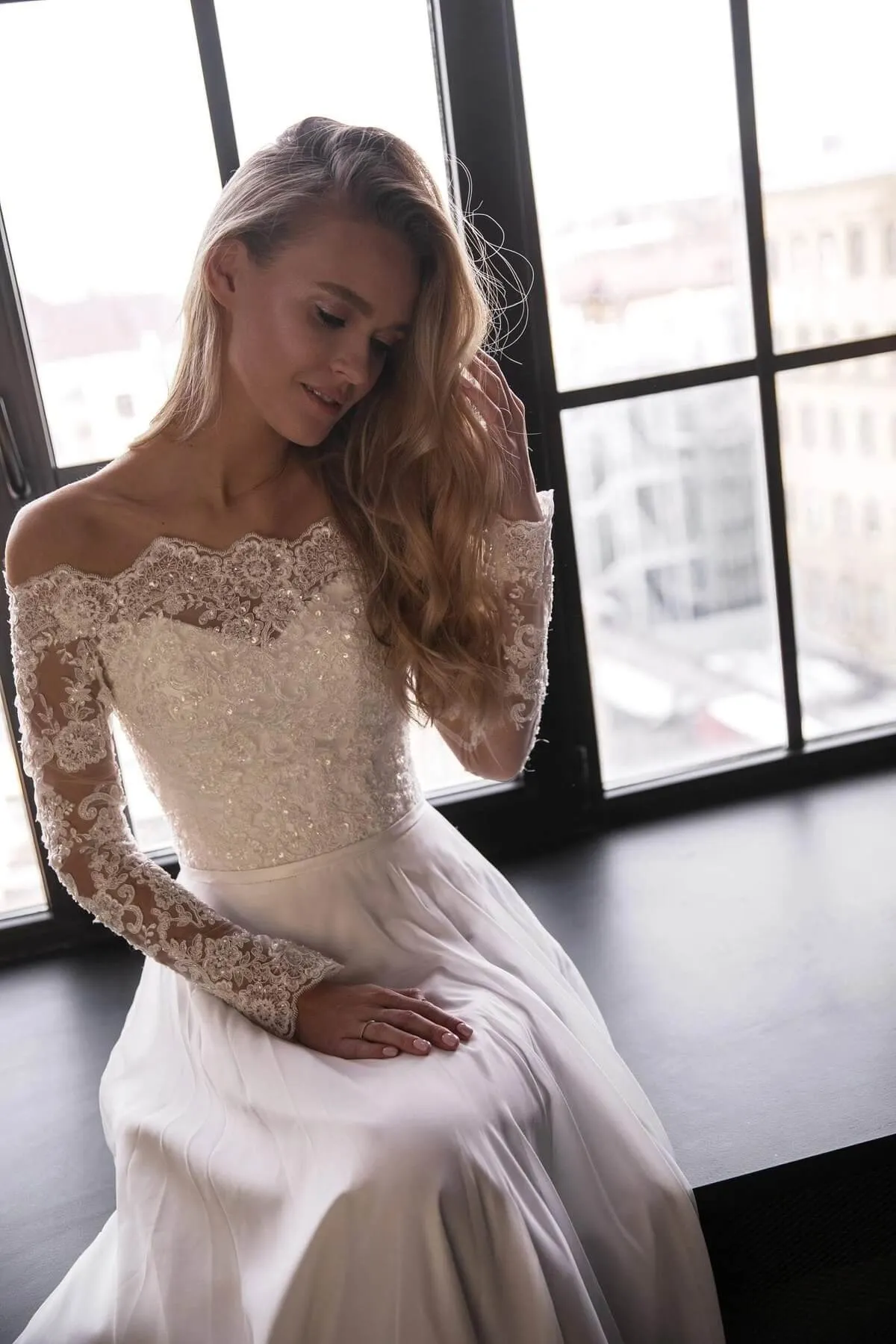 Chiffon Lace Wedding Dress Olivia Fly