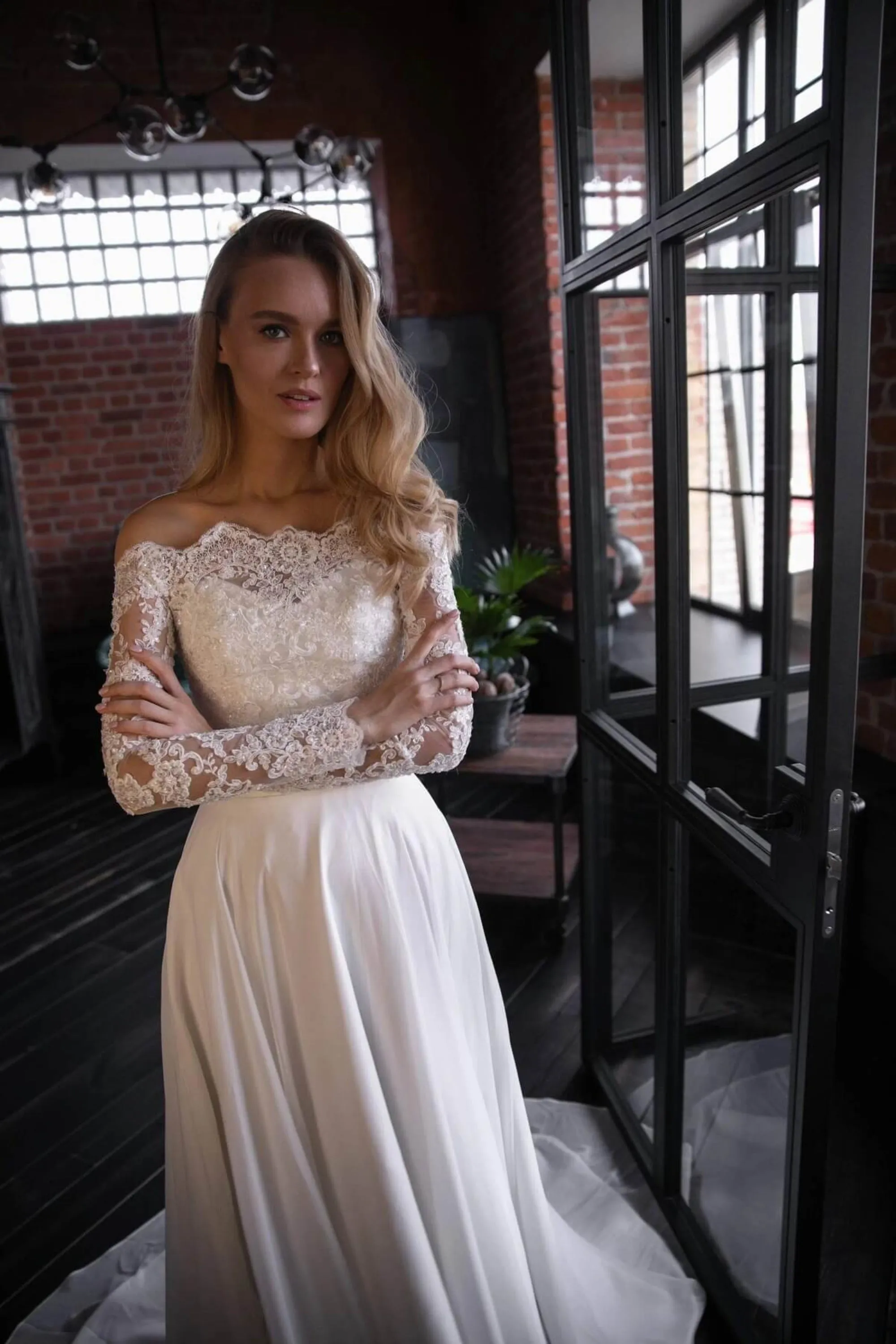 Chiffon Lace Wedding Dress Olivia Fly