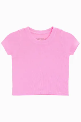 Cotton Candy Livi Ribbed Crop Tee