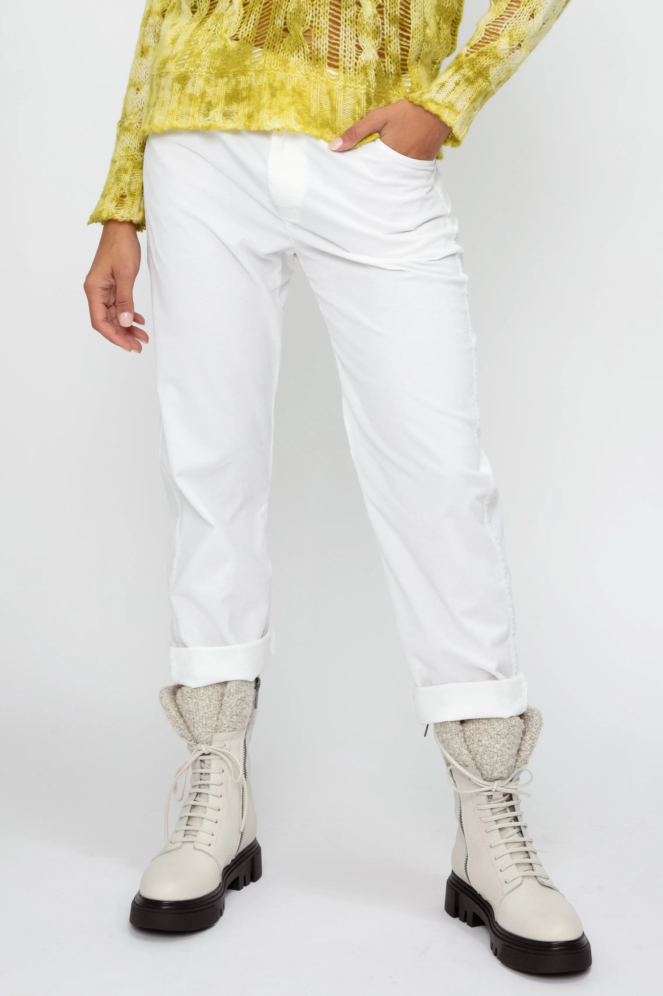 Cotton Corduroy Trouser in White