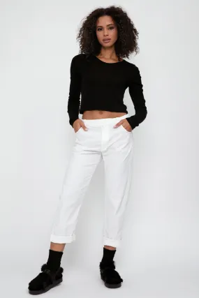 Cotton Corduroy Trouser in White