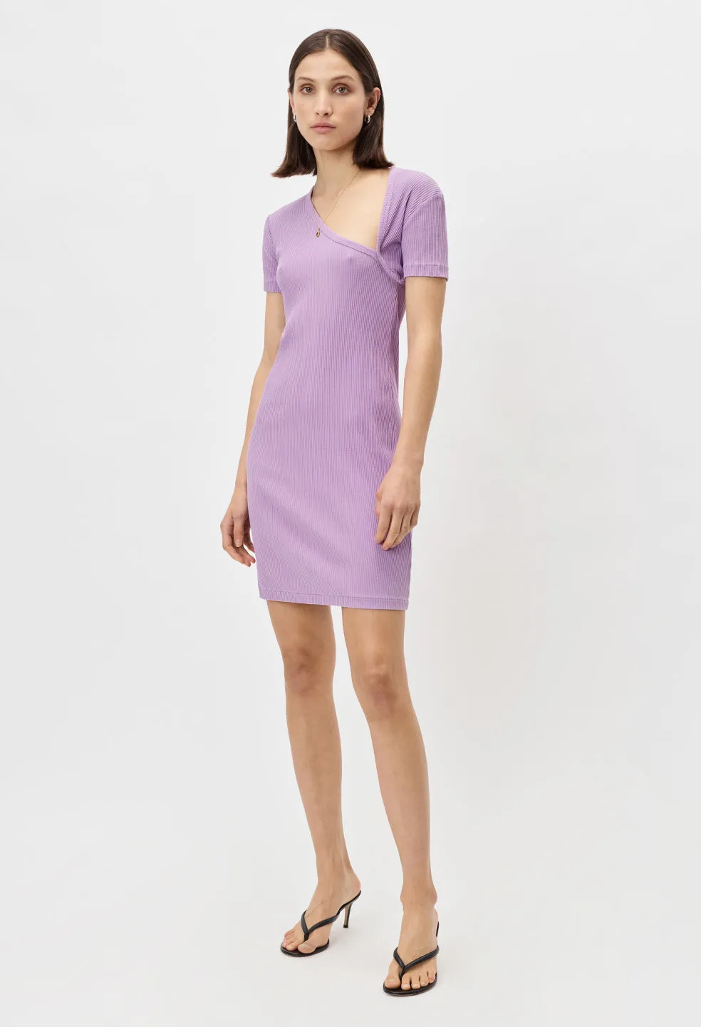 Cotton Rib Asymmetrical Dress / Planet