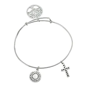 Cross and Tree of Life Charmed Bangle