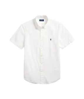 Custom Fit Seersucker Shirt - White