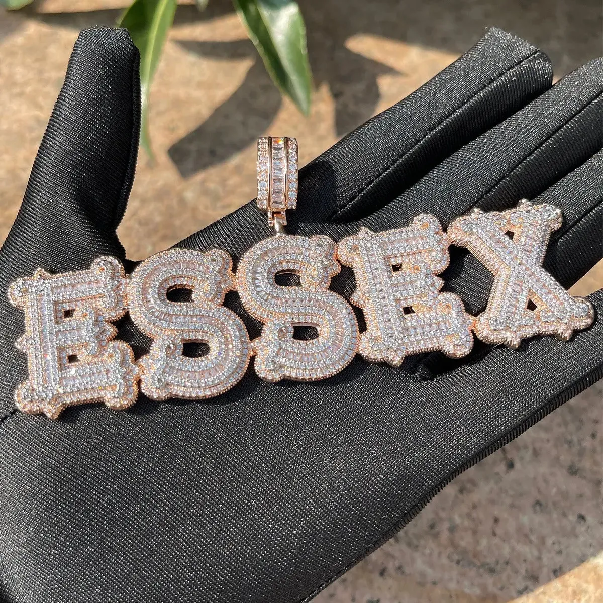 Custom Iced Out Western Font Pendant