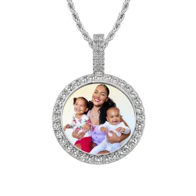 Custom Moissanite Photo Necklace Pendant