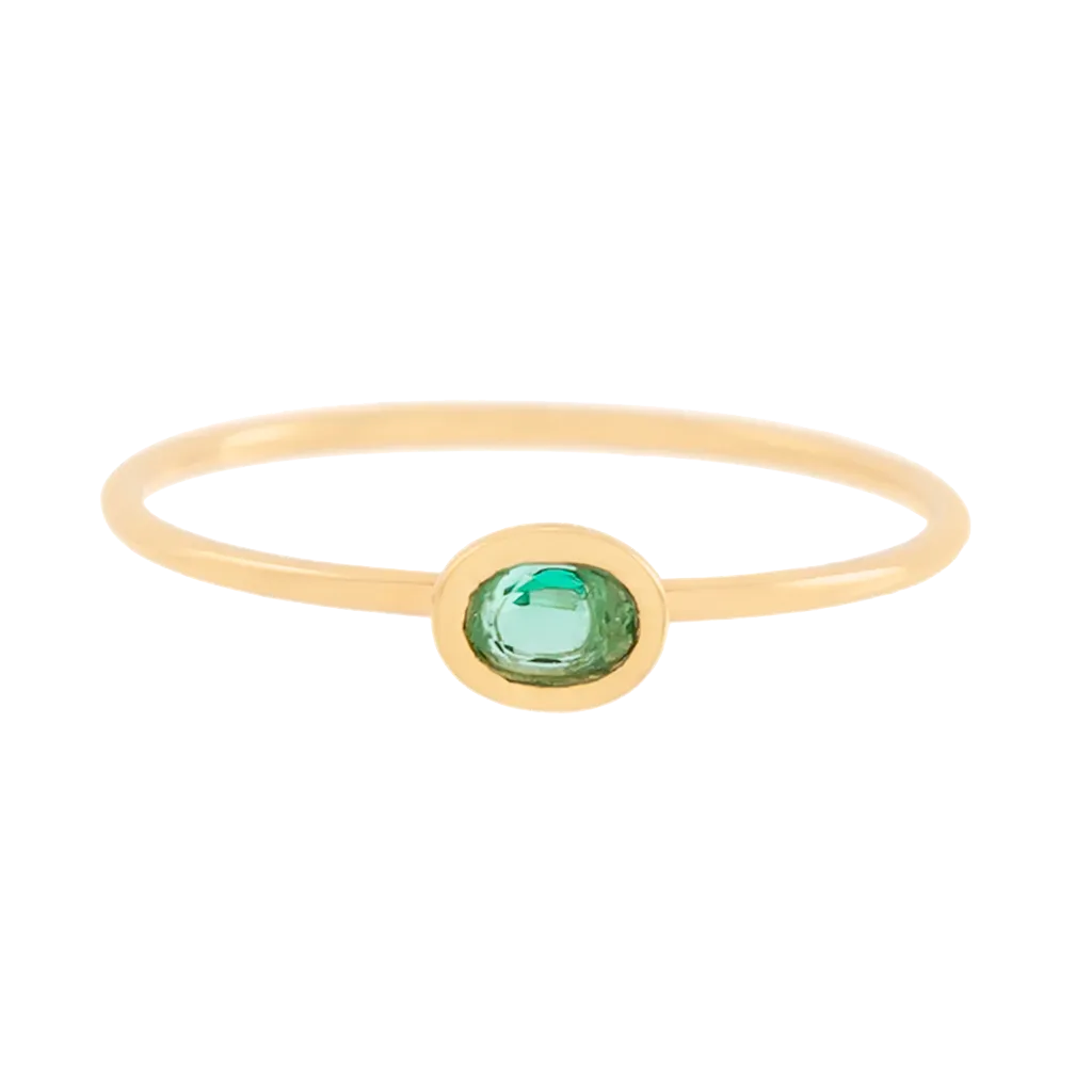 Dainty Oval Emerald Stacker Ring