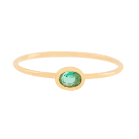 Dainty Oval Emerald Stacker Ring