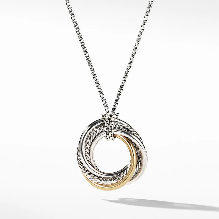 David Yurman Crossover Small Pendant Necklace with Gold